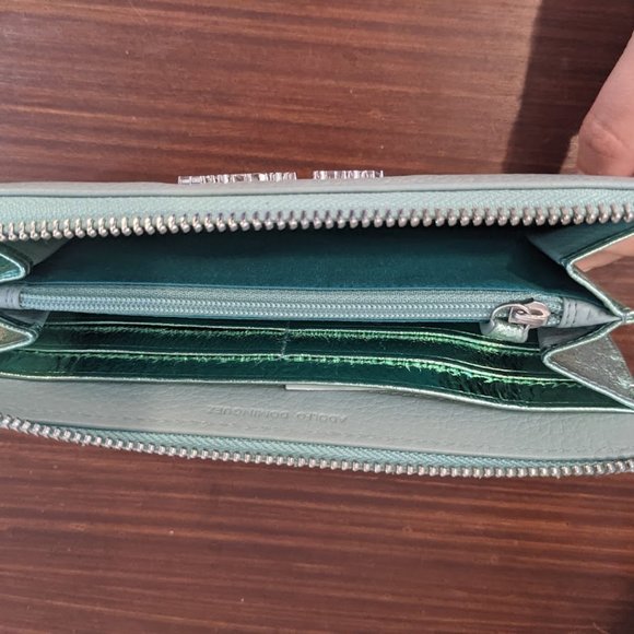 Adolfo Dominguez Turquoise Seafoam Wallet - Picture 3 of 5